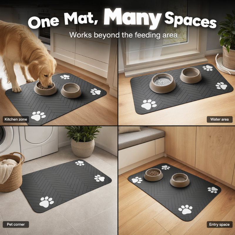 🐾 Splash-Proof Pet Feeding Mat - Fast-Clean Diatom Mud Pet Placemat 💧