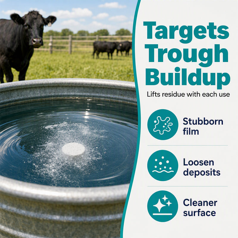 💧 Stock Tank Cleaning Tablets - Effervescent Trough Grime & Buildup Remover 🐮