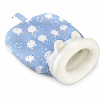 🐱🛏️Semi-Enclosed Hooded Pet Sleeping Bag Cave Bed | Draft-Blocking, Cozy Indoor Winter Rest Spot📦