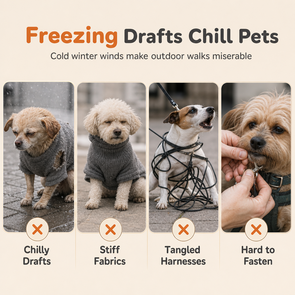 🐶 Warm Fleece Dog Harness Vest with Reflective Straps for Winter Walks 🧥