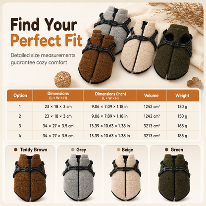 🐶 Warm Fleece Dog Harness Vest with Reflective Straps for Winter Walks 🧥