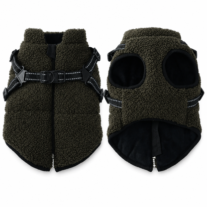 🐶 Warm Fleece Dog Harness Vest with Reflective Straps for Winter Walks 🧥