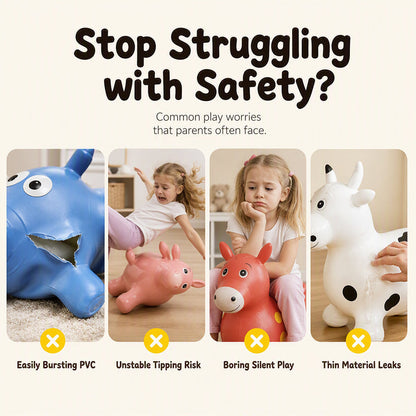 🦒 Inflatable Giraffe Hopper for Kids – Musical Bouncy Ride-On 🎵