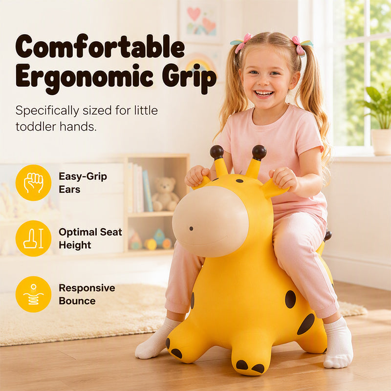 🦒 Inflatable Giraffe Hopper for Kids – Musical Bouncy Ride-On 🎵