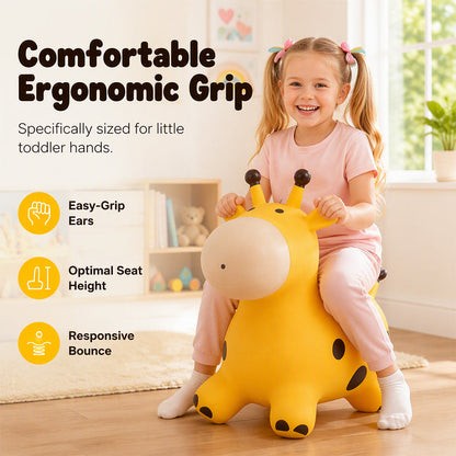 🦒 Inflatable Giraffe Hopper for Kids – Musical Bouncy Ride-On 🎵
