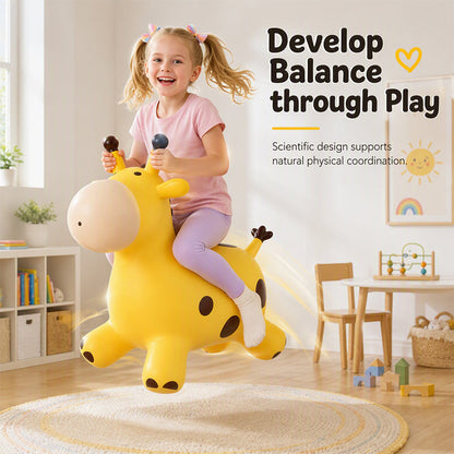 🦒 Inflatable Giraffe Hopper for Kids – Musical Bouncy Ride-On 🎵