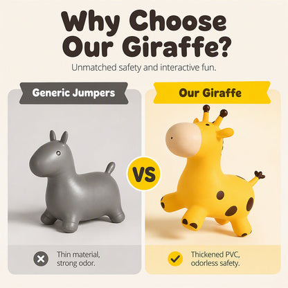 🦒 Inflatable Giraffe Hopper for Kids – Musical Bouncy Ride-On 🎵