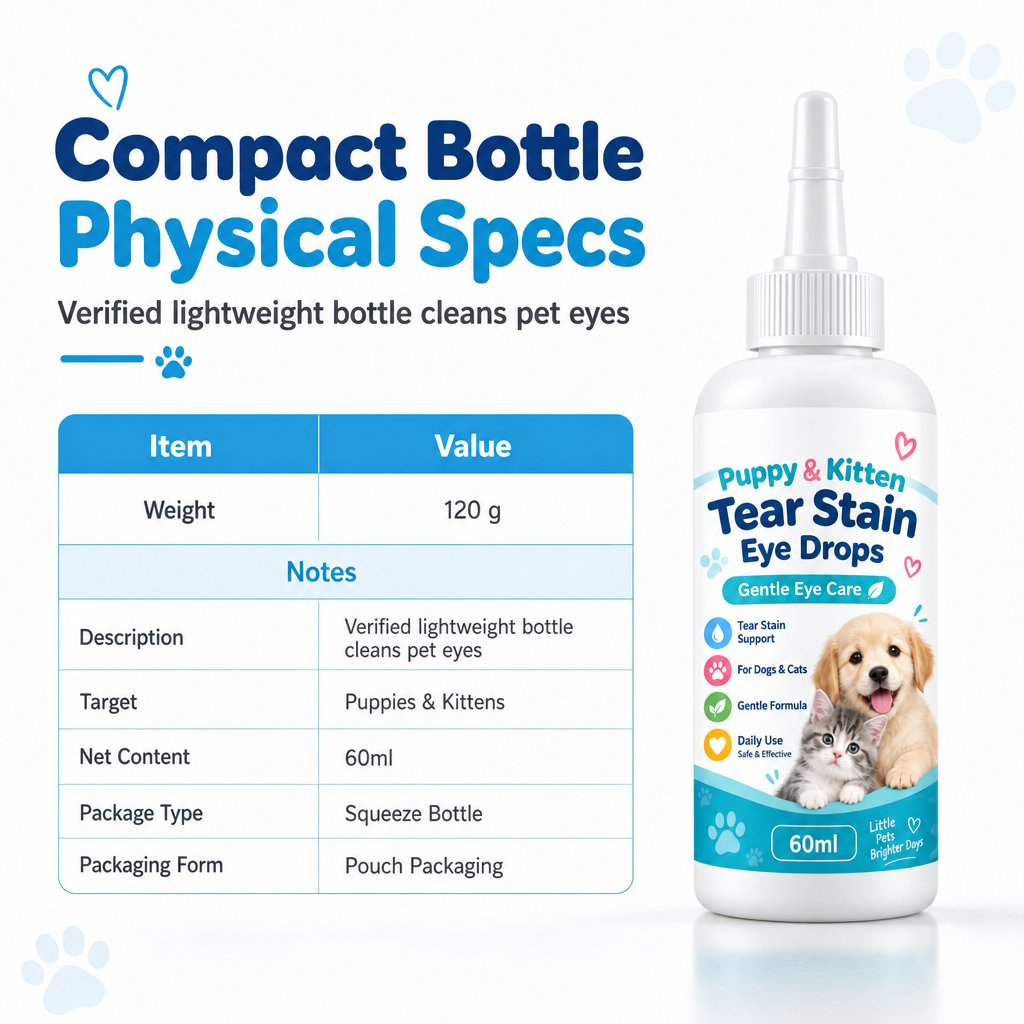 🐾 Pet Tear Stain Remover Eye Drops - Gentle Clean Eye Care Solution for Pets 💧