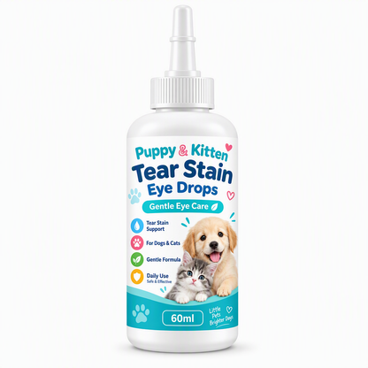 🐾 Pet Tear Stain Remover Eye Drops - Gentle Clean Eye Care Solution for Pets 💧