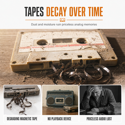 📻 Transparent Cassette Player to MP3 Converter - Portable Walkman Tape Digitizer 📼