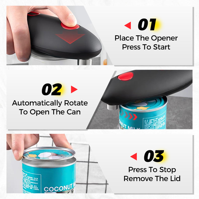 ⚡ Automatic Electric Can Opener – One-Touch Hands-Free Can Opener for Seniors & Arthritis ✨