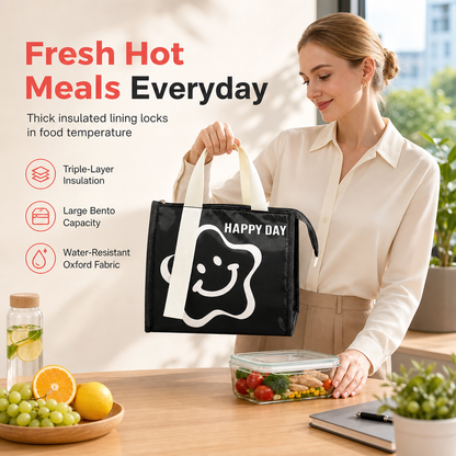 🍱 Insulated Lunch Bag – Large Reusable Thermal Tote for Hot & Cold Meals ✨