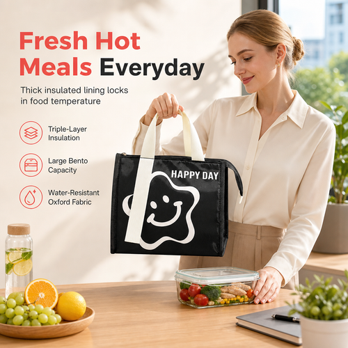 🍱 Insulated Lunch Bag – Large Reusable Thermal Tote for Hot & Cold Meals ✨
