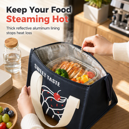 🍱 Insulated Lunch Bag – Large Reusable Thermal Tote for Hot & Cold Meals ✨