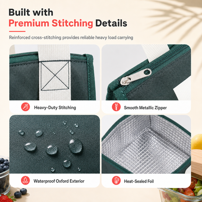 🍱 Insulated Lunch Bag – Large Reusable Thermal Tote for Hot & Cold Meals ✨