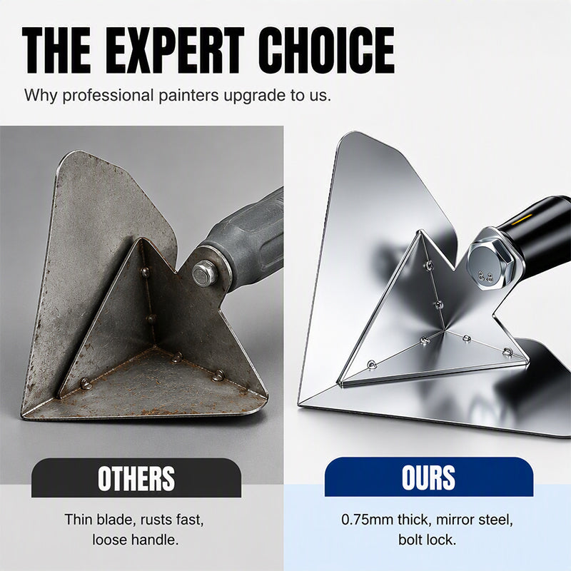 🛠️ Corner Trowel for Drywall & Plaster – Stainless Steel Blade ✨