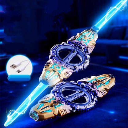 ⚔️ Spinning Double-Bladed Light-Up Sword – Rechargeable, 24 Modes ✨