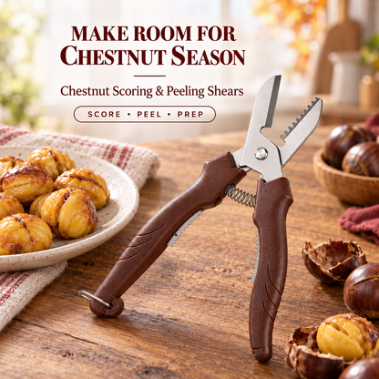 🌰 Stainless Steel Chestnut Peeling Scissors – Easy Chestnut Shell Cutter with Ergonomic Grip✨🔪