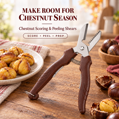 🌰 Stainless Steel Chestnut Peeling Scissors – Easy Chestnut Shell Cutter with Ergonomic Grip✨🔪