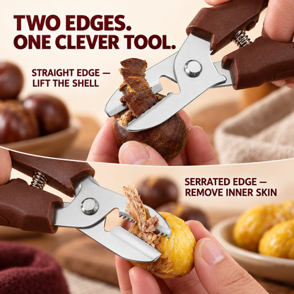 🌰 Stainless Steel Chestnut Peeling Scissors – Easy Chestnut Shell Cutter with Ergonomic Grip✨🔪