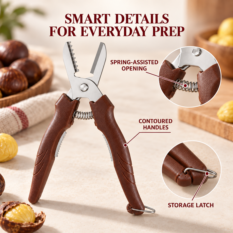 🌰 Stainless Steel Chestnut Peeling Scissors – Easy Chestnut Shell Cutter with Ergonomic Grip✨🔪
