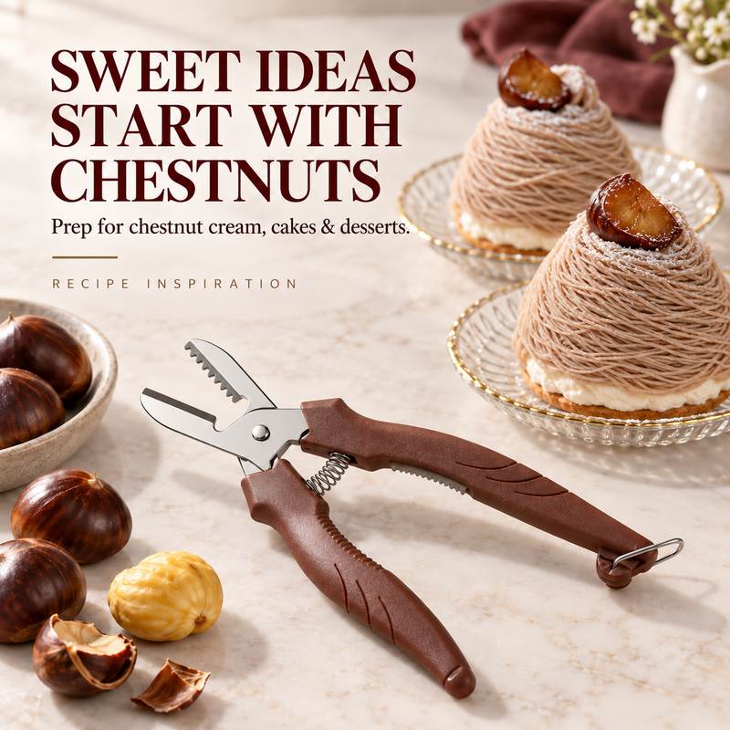 🌰 Stainless Steel Chestnut Peeling Scissors – Easy Chestnut Shell Cutter with Ergonomic Grip✨🔪