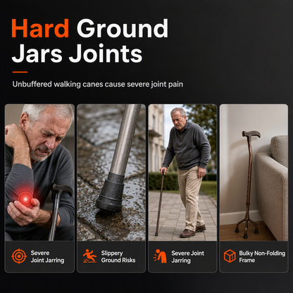 🦯 Shock Absorbing Forearm Elbow Crutches Folding Walking Stick 🩺