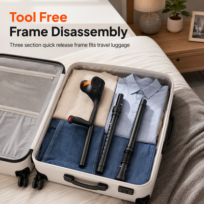 🦯 Shock Absorbing Forearm Elbow Crutches Folding Walking Stick 🩺