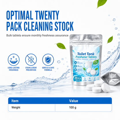 🧼 20 Pack Automatic Toilet Tank Freshener & Deodorizer Tablets 💧