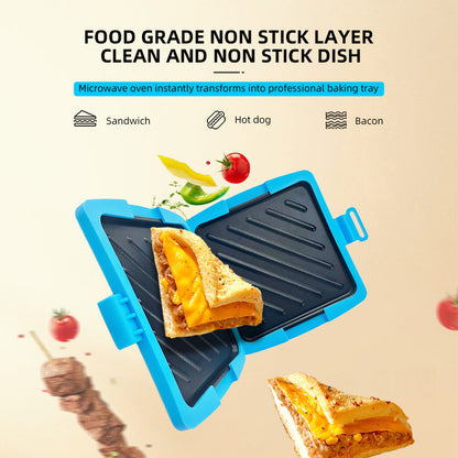 🥪 Non-Stick Microwave & Oven Sandwich Maker – Crispy Breakfast Pan 🧀
