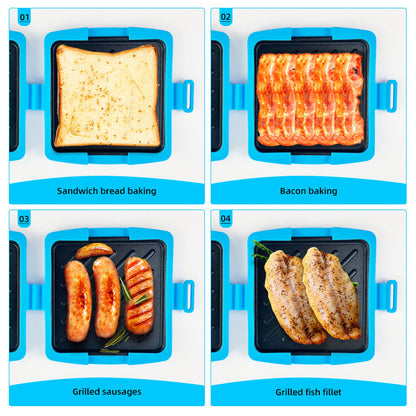 🥪 Non-Stick Microwave & Oven Sandwich Maker – Crispy Breakfast Pan 🧀