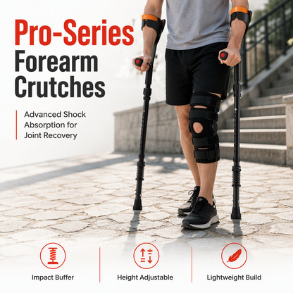 🦯 Shock Absorbing Forearm Elbow Crutches Folding Walking Stick 🩺
