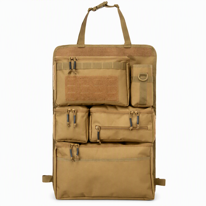 🚗 Tactical Car Backseat Organizer: Heavy-Duty Nylon, Webbed Loops, Buckled Straps, Universal Fit