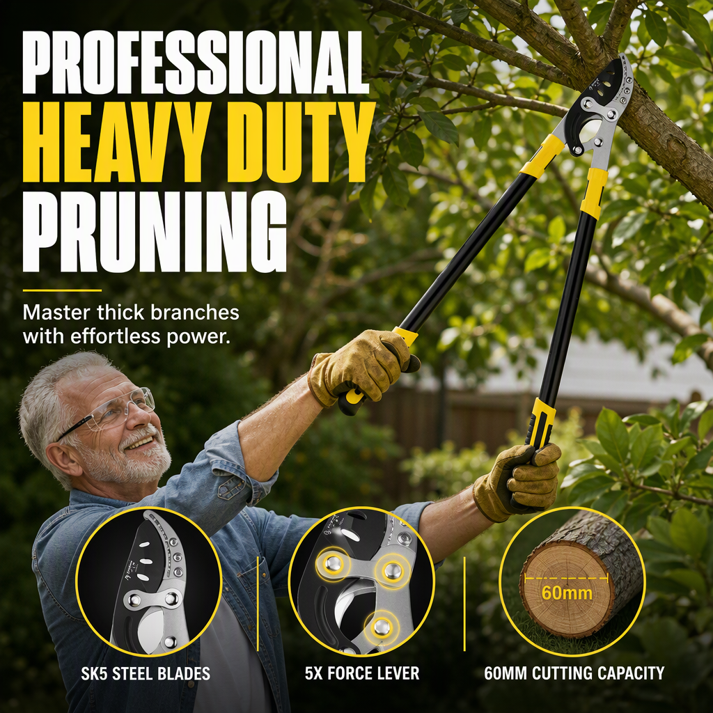 ⏳Time-Limited Special⏰Heavy Duty Garden Loppers for Thick Branches Labor Saving Fruit Tree Pruning Shears
