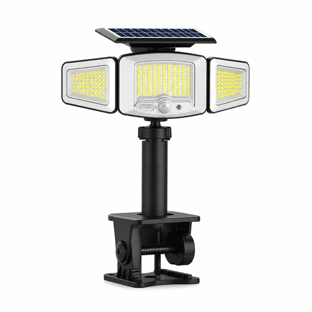 ☀️ Solar 3-Head Motion Sensor Security Light – Adjustable Outdoor Pathway