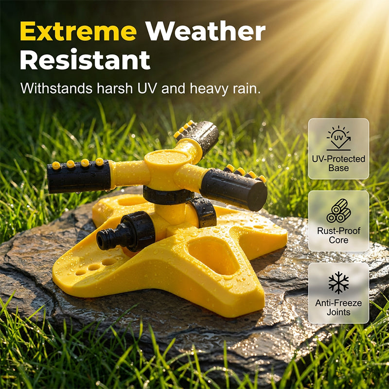 💦 360° Rotating Lawn Sprinkler – Turbo Garden Watering System for Large Yards 🌱
