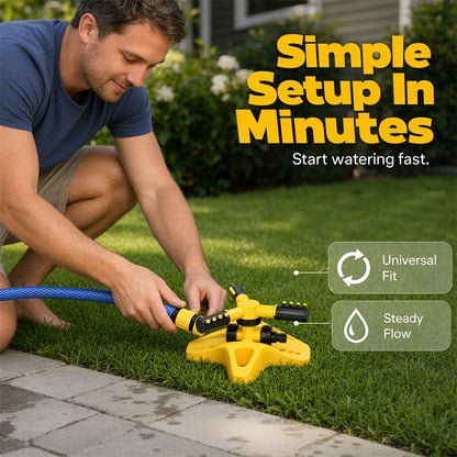 💦 360° Rotating Lawn Sprinkler – Turbo Garden Watering System for Large Yards 🌱