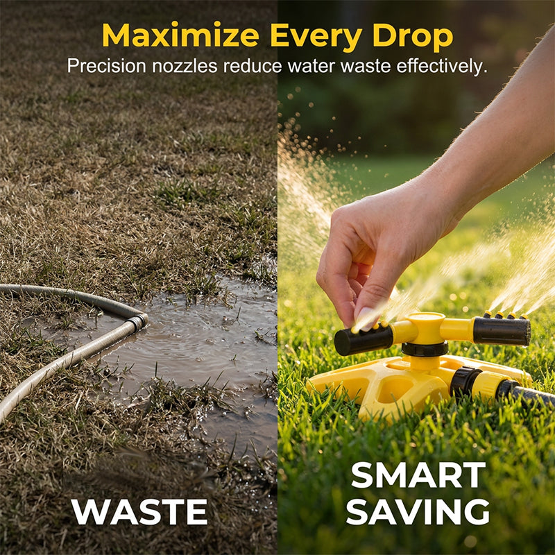 💦 360° Rotating Lawn Sprinkler – Turbo Garden Watering System for Large Yards 🌱