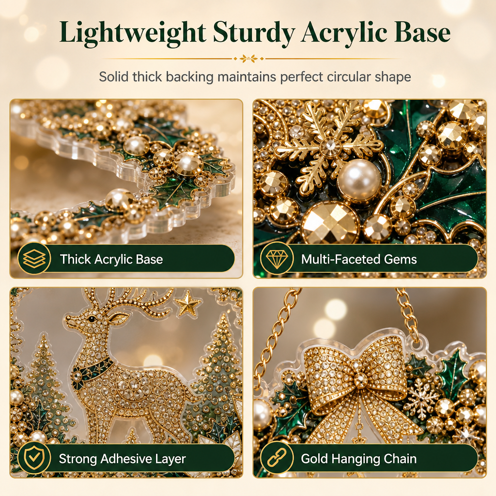 💎 DIY Christmas Diamond Art Wreath Kit Sparkling Holiday Wall Decor 🎄