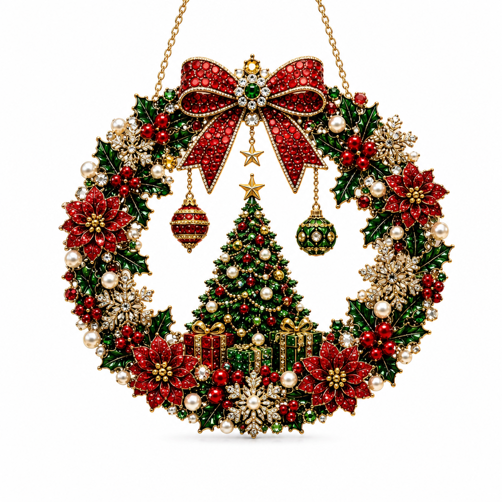 💎 DIY Christmas Diamond Art Wreath Kit Sparkling Holiday Wall Decor 🎄