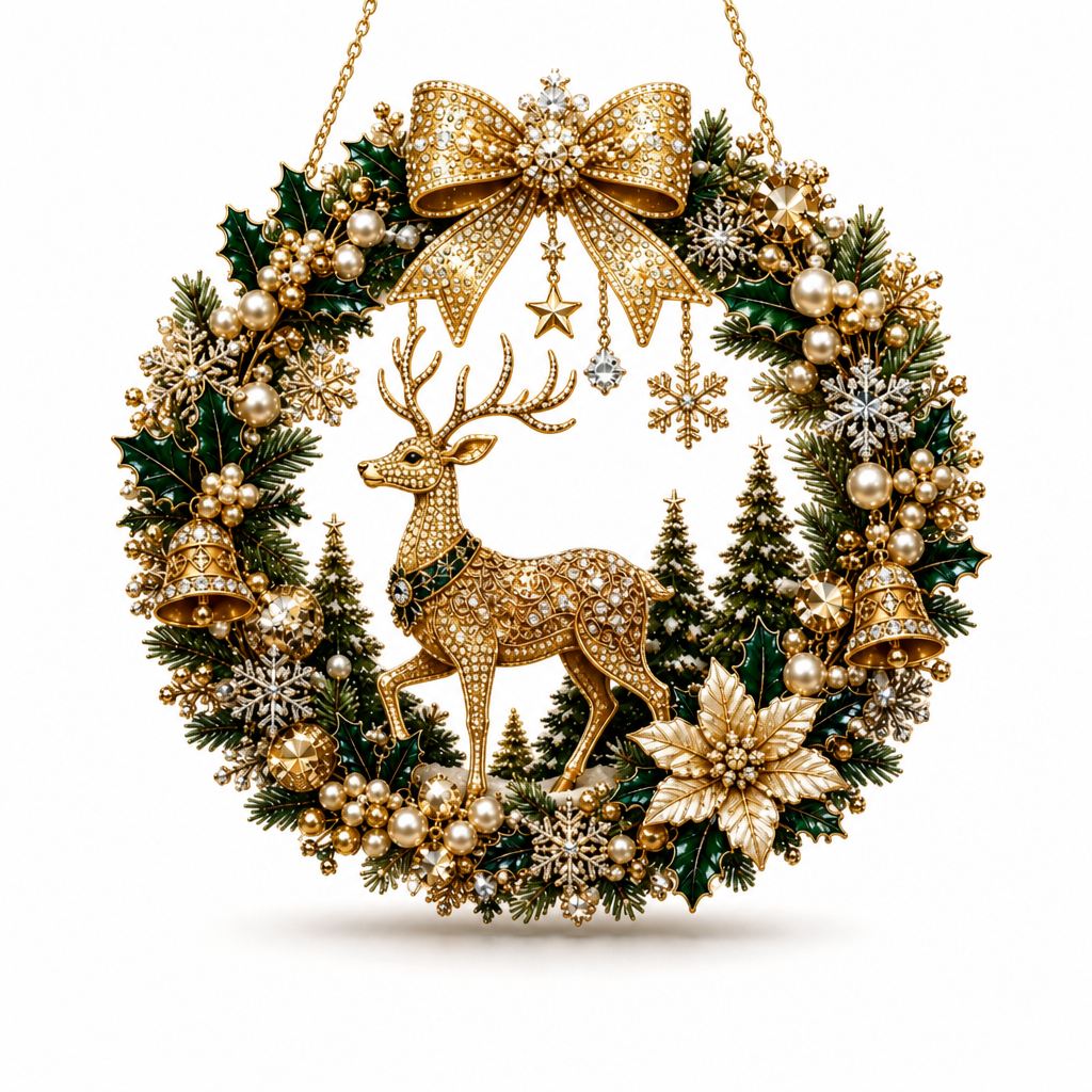 💎 DIY Christmas Diamond Art Wreath Kit Sparkling Holiday Wall Decor 🎄