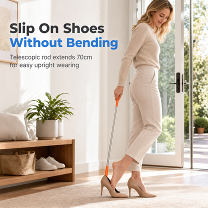 👞 Telescopic Long Handle Shoe Horn Extendable Stainless Steel Shoe Helper ✨