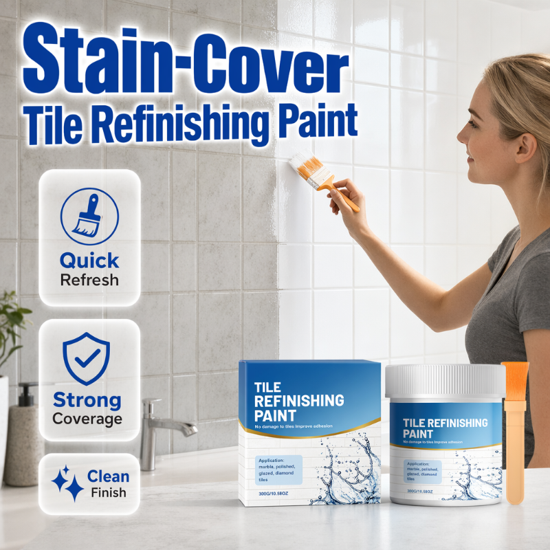 🖌️ White Tile Refinishing Paint with Brush – Bathroom Refresh ✨