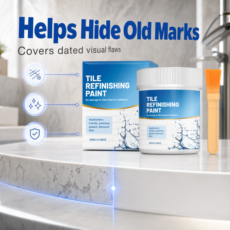 🖌️ White Tile Refinishing Paint with Brush – Bathroom Refresh ✨