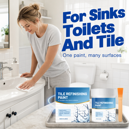 🖌️ White Tile Refinishing Paint with Brush – Bathroom Refresh ✨