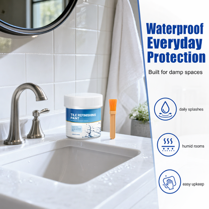 🖌️ White Tile Refinishing Paint with Brush – Bathroom Refresh ✨