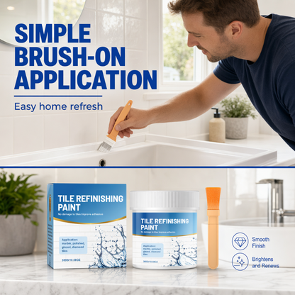 🖌️ White Tile Refinishing Paint with Brush – Bathroom Refresh ✨