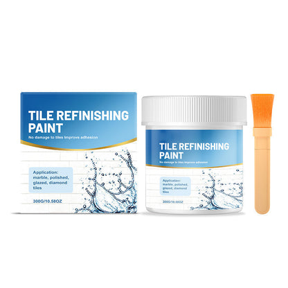🖌️ White Tile Refinishing Paint with Brush – Bathroom Refresh ✨