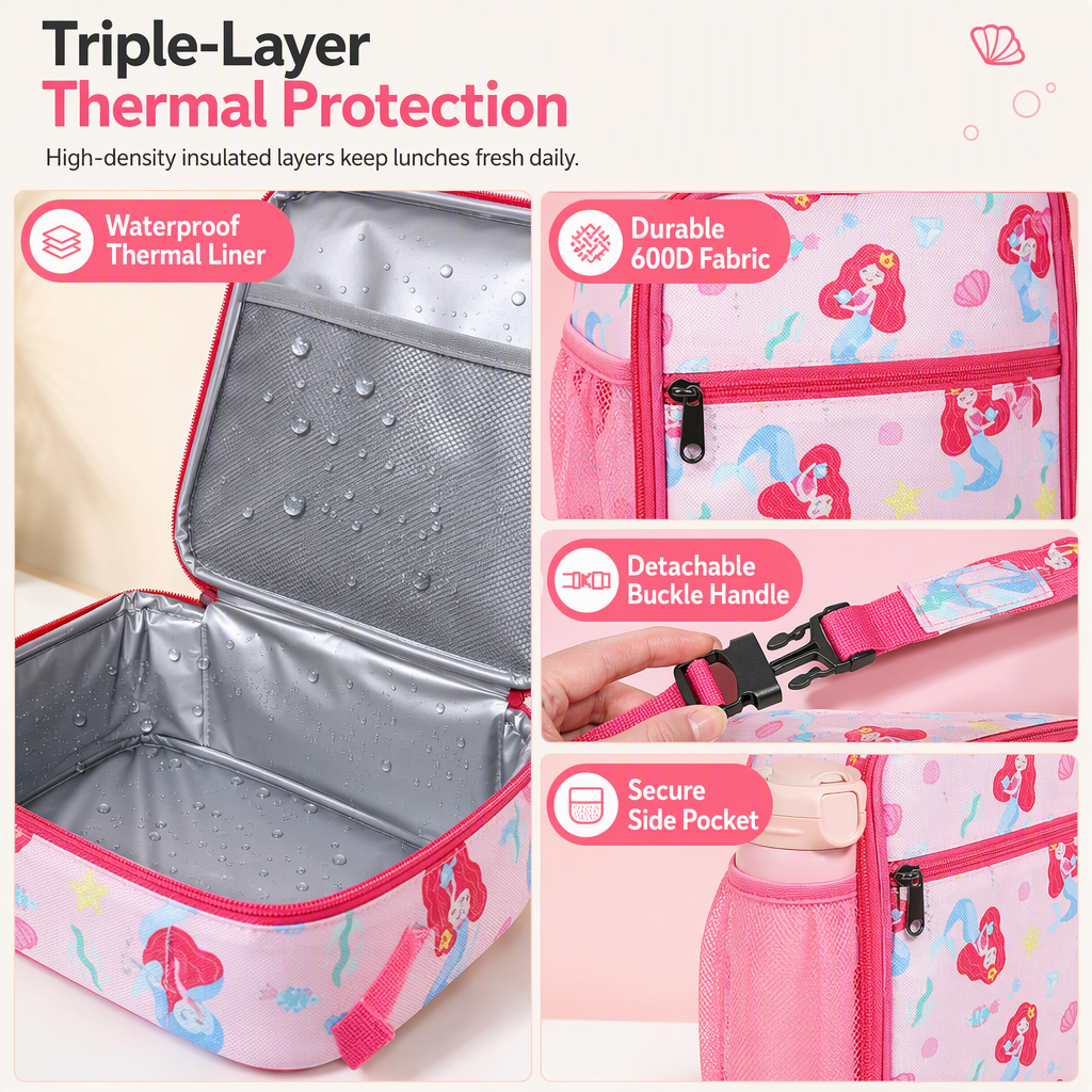 🎒 Kids Insulated Lunch Bag – Crossbody School Lunch Tote 🍱