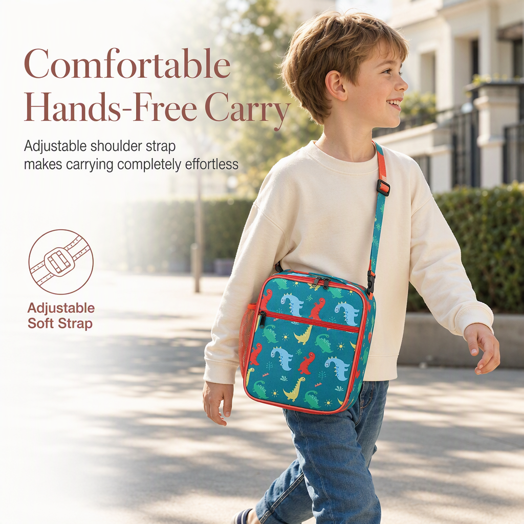 🎒 Kids Insulated Lunch Bag – Crossbody School Lunch Tote 🍱